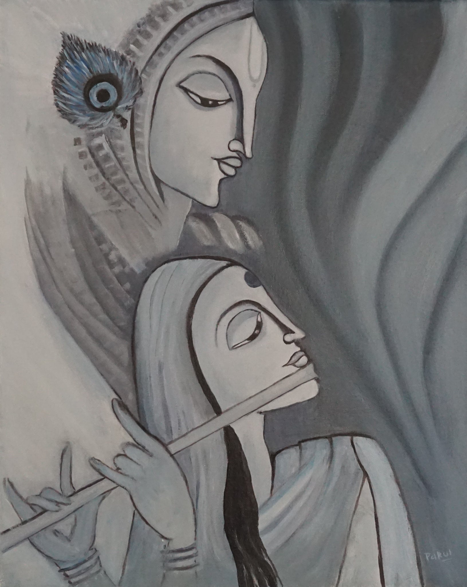 Wall Guru Beautiful Radha Krishna काला वॉल स्टिकर साइज़ - 55 X 89 cm :  Amazon.in: गृह सज्जा